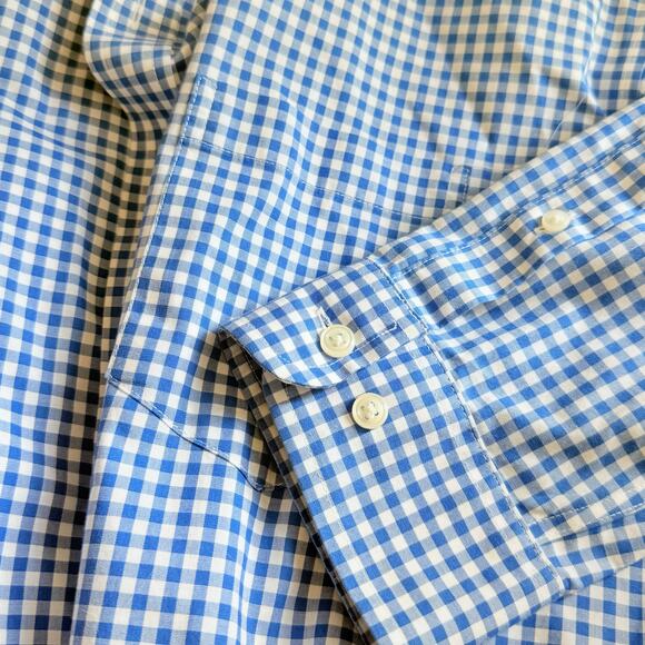 L.L Bean Pinpoint Oxford Cloth Shirt Traditional Fit Men's L-Tall Blue White - Picture 4 of 8